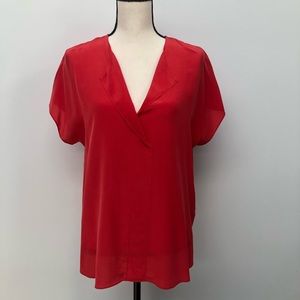 NWOT red silk Trouvé blouse
